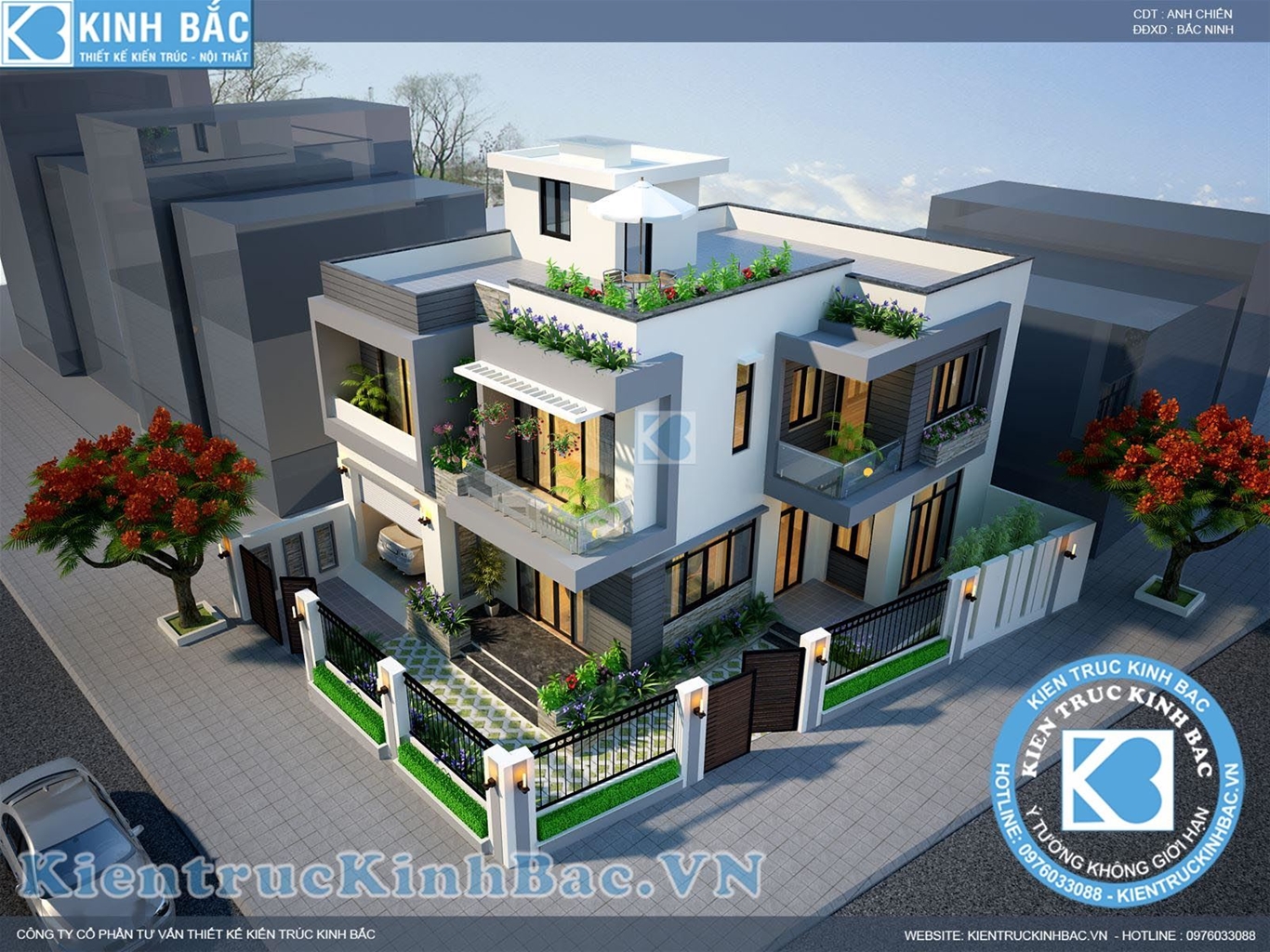 Thiết kế biệt thự 2 tầng tại Bắc Ninh