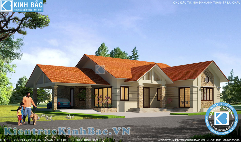 Phối cảnh biệt thự nhà vườn tại Lai Châu góc view 2