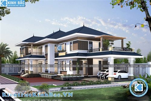 Thiết kế biệt thự 2 tầng hiện đại (CĐT: anh Cảnh - Hòa Bình) KT01719