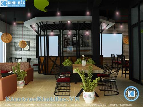 Thiết kế nội thất quán cafe (CĐT: chị Hằng - Linh Đàm)