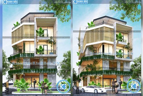 Thiết kế biệt thự hiện đại lô góc 5 tầng tại Hưng Yên KT01319