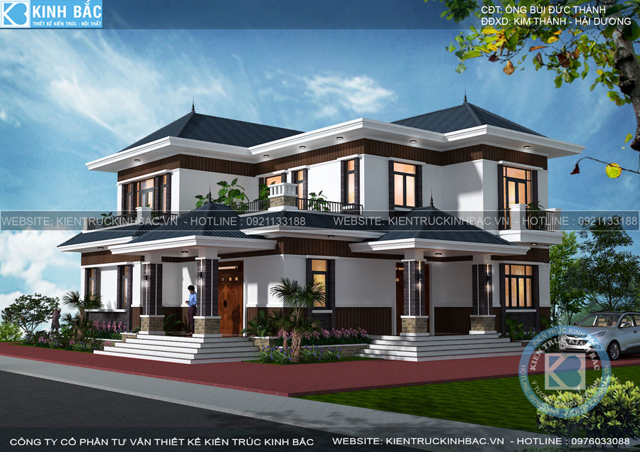 Mẫu nhà 2 tầng đẹp mái nhật
