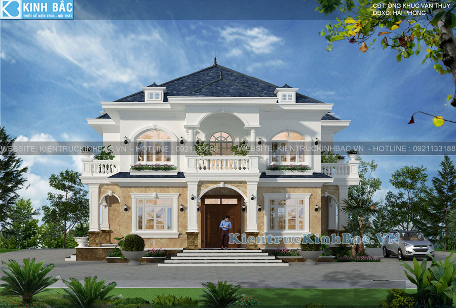 Mẫu nhà 2 tầng đẹp tân cổ điển